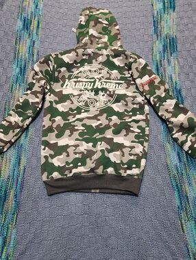 Krispy Kreme Men's Green Camo Hoodie Sweatshirt